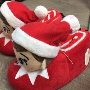 NEW the Elf on the Shelf a Christmas Tradition Kids 7-8 Pull on Slipper